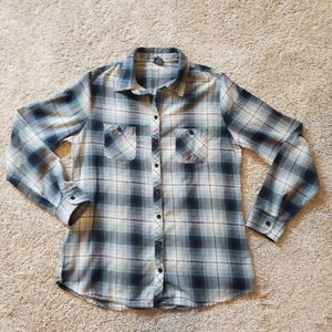 Disney Plaid Flannel Take me to Neverland Graphic Size Large